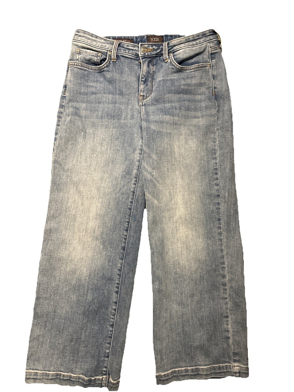 NYDJ Teresa Wide Leg High Rise Lightweight Denim Lift Tuck Technology Size 8